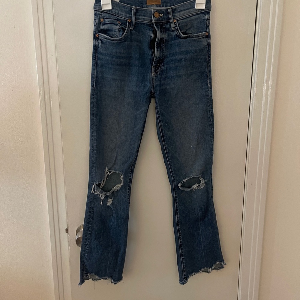 MOTHER Blue Flare Wide Leg Jeans